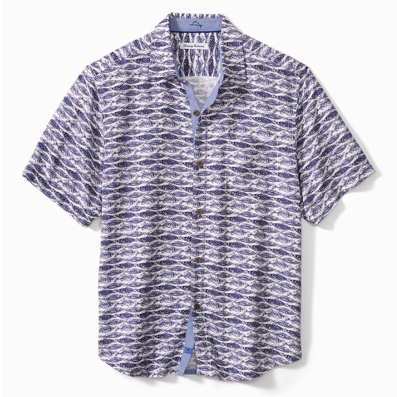 Tommy Bahama O-Fish-Al Business Camp Shirt, Size Large - Picture 1 of 9